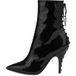 Bottines en cuir verni Moschino à lacets Noir