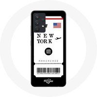 Maniacase Hoesje voor Samsung Galaxy A13 4G / A13 4G Lite Vliegticket New York
