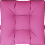 vidaXL Palletkussen 70x70x12 cm stof roze
