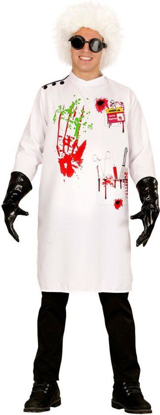 Widmann Monster & Griezel Kostuum Maffe Wetenschapper Dr Wacko Kostuum XL Halloween Verkleedkleding