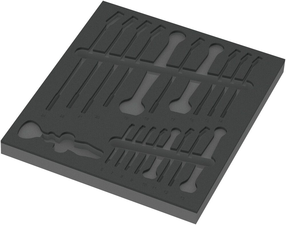 Wera 9831 Schuimrubberen inzetstuk voor 6003 Joker Set 1, zonder gereedschap, 344 x 30 x 392 mm - 05137331001