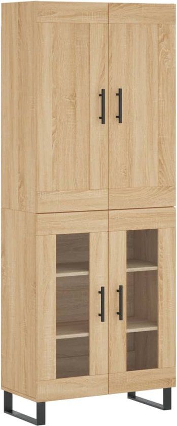 vidaXL Hoge kast 69,5x34x180 cm bewerkt hout sonoma eikenkleurig
