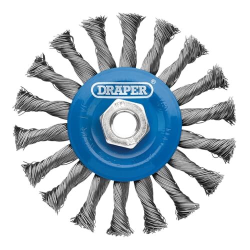 Draper Draper 08058 stalen draai-knoop platte draad wiel borstel, 115mm, M14