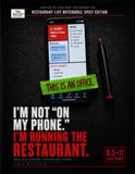 I'm Not on My Phone. I'm Running the Restaurant: Large Lined Notebook
