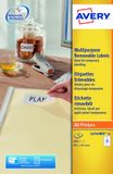 Merkloos Avery Afneembare Etiketten, wit, 99,1 x 42,3 mm, afneembaar