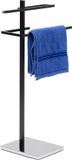 Relaxdays handdoekrek - 2 stangen - 82 x 44 x 28 cm - staal - staand - modern - zwart