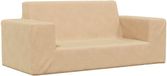 vidaXL Banc enfant - 2 places - doux - peluche - crème