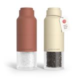 LARS NYSØM Omvendt Zout- en Pepermolenset handmatig - Roestvrij Staal - Verstelbare maalgraad (Brick Red/Almond Beige)