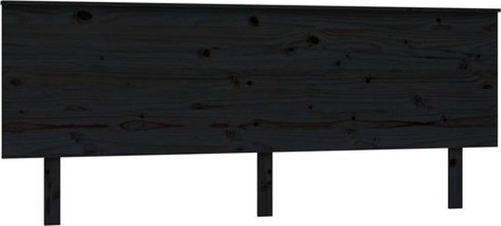 vidaXL Hoofdbord - Massief Grenenhout - Zwart - 204x6x82,5 cm