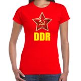 Bellatio Decorations DDR / Duitsland Rood T-shirt voor Dames - Communistisch Verkleedshirt - Kostuum XS