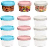Azomor® Set van 12 Boîtes à collation réutilisables en plastique avec couvercle à vis