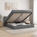 vidaXL Ottoman bed met matras, donkergrijs, 160 x 200 cm, stof
