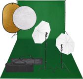 vidaXL Fotostudioset met verlichtingsset, achtergrond en reflector