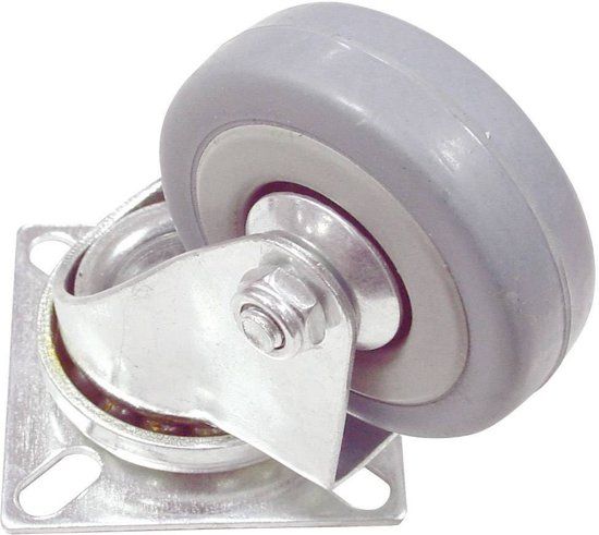 Tooltech Zwenkwiel Grijs 50 Mm Plaatbevestiging