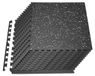 Tapis de puzzle pour fitness, 24 pièces, tapis de fitness, 610 x 610 x 14 mm, set de tapis en mousse EVA de haute qualité, dalles en caoutchouc avec système d'emboîtement, revêtement de sol protecteur avec points blancs, convient pour salle de sport à domicile, bureau