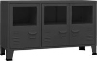 vidaXL Dressoir industrieel 105x35x62 cm metaal en glas zwart