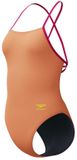 Speedo FL Solid Tie-Back Badpak Dames Summer Orange / Ruby UK 30