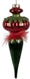 Clayre & Eef Kerstbal - 18 cm - Rood - Glas - Kerstboomversiering