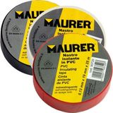 MAURER Isolatietape van PVC, wit, dikte 0,13 mm, breedte x lengte 15 mm x 10 m, 10 stuks
