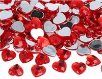 Decoratieve Acryl Decoratieve stenen hart rood 14 x 14 mm ca. 500 stuks