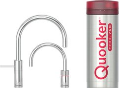 Quooker NL Nordic round kokendwaterkraan opbouw uittrekbare met Pro3 reservoir Chroom 3NRCHRTT