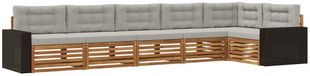 vidaXL Ensemble de canapés d'extérieur 6 places Naturel et gris clair Polyester