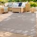 TT Home Tapis 200 x 280 cm Beige Rond Polypropylène Haut Poil Lavable