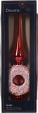 Decoris Piek glas d9l31 cm kerstrood kerst
