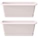 WELLHOME 2 x jardinières avec support en plastique blanc 78,6 (L) x 18,4 (l) x 14,5 (H) cm