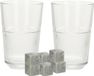 Excellent Houseware whiskyglazen - set 4x van 360 ml - 9x whisky ijsblokstenen - Cadeau set vaderdag