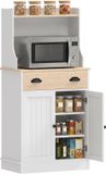 HOMCOM Magnetronkast - MDF - 61x35x125,4cm - Eikenhout