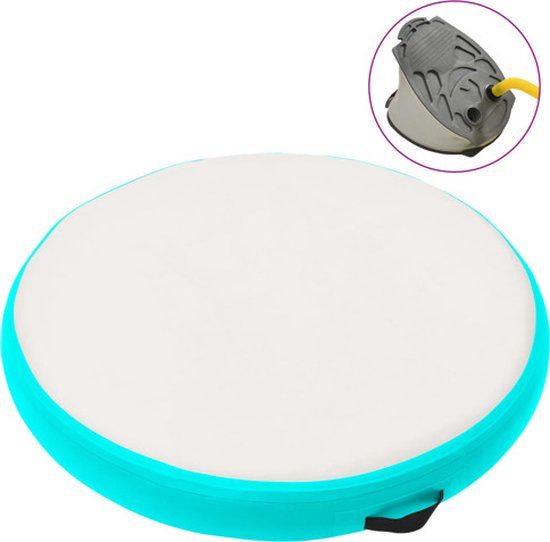 vidaXL Gymnastiekmat met pomp opblaasbaar 100x100x10 cm PVC groen