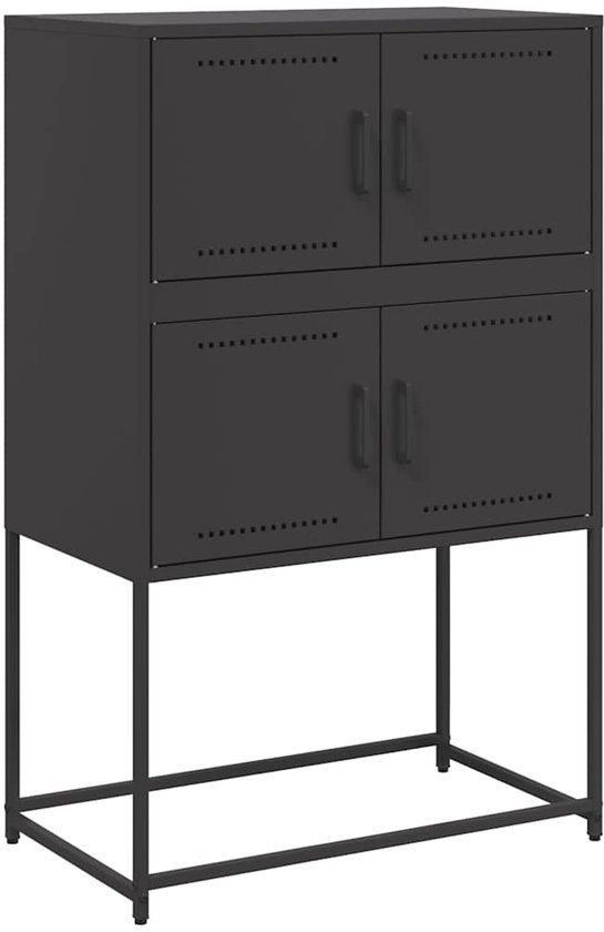 vidaXL Dressoir - Zwart - Staal