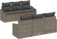 vidaXL - Banc de jardin - Set - 7 - pièces - Gris - poly - rotin