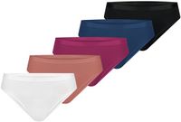 NUR DIE Set van 5 mini-slips voor dames, MIX SET 2, Effen, 95% Katoen, 5% Spandex, Maat 44-46
