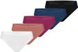 NUR DIE Set van 5 mini-slips voor dames, MIX SET 2, Effen, 95% Katoen, 5% Spandex, Maat 44-46