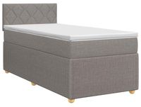 vidaXL Boxspringbed met matras en hoofdeinde, taupe, 90 x 200 cm, stof
