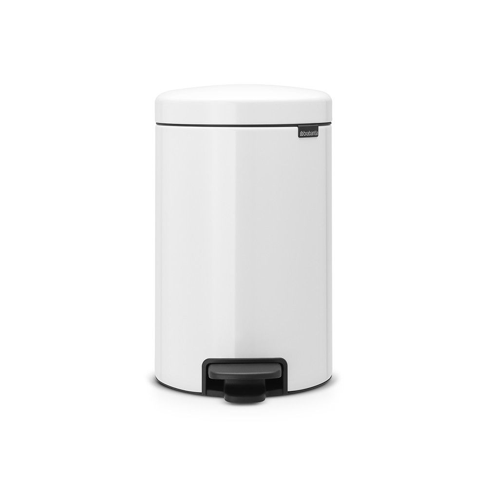 Brabantia NewIcon Round Pedal Bin - 12L - White