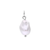 Lucardi Dames Stainless steel bedel met parel - Hanger - Staal - Zilverkleurig
