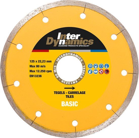 Interdynamics Basic Diamantdoorslijpschijf - 115x22,23x1,8mm - Tegels