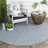Safavieh Hedendaags tapijt voor woonkamer, eetkamer, slaapkamer - Courtyard Collection, korte pool, marineblauw en grijs, 122 x 122 cm