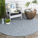 Safavieh Hedendaags tapijt voor woonkamer, eetkamer, slaapkamer - Courtyard Collection, korte pool, marineblauw en grijs, 122 x 122 cm