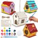 Maisonnette pour oiseaux en kit pour enfants, set de bricolage en bois de 4 pièces, pour enfants à construire et à peindre