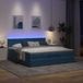 Maison Exclusive - Lit plateforme avec matelas et éclairage LED, bleu foncé, 180x200 cm, velours