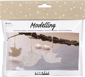 Creativ Company CC Mini Craft Kit Modelling, Doves, off white, 1 pack