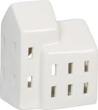 Merkloos Relaxdays waxinelichthouder huisje, voor 1 theelichtje, 9,5 x 7,5 x 6 cm, wit