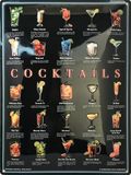 I&S/Les collections rétro Metalen bord met reliëf, 40 x 30 cm, cocktails