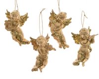 Decoris Engel plastic l4b5h10 cm goud