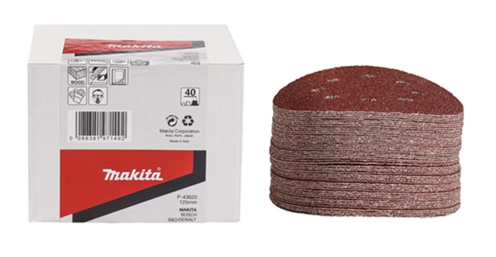 Makita Voordeelverpakking Schuurschijf 125 mm red velcro