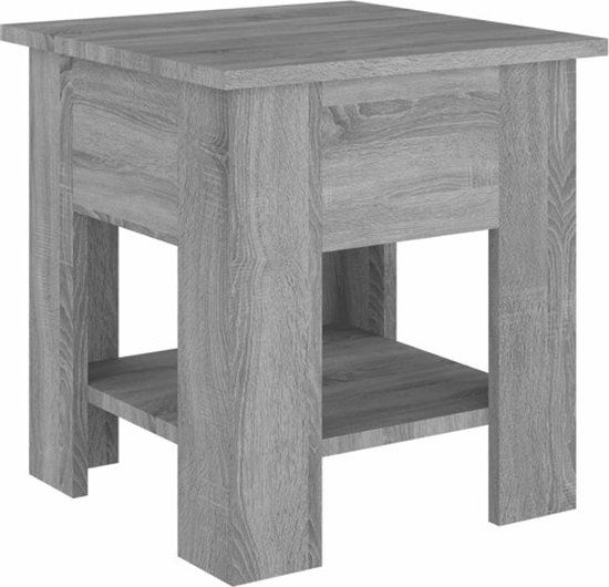 vidaXL Salontafel 40x40x42 cm bewerkt hout grijs sonoma eikenkleurig